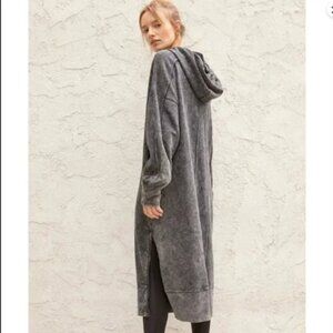 FP Movement Free People Spur Of The Moment Solid Hoodie Sweatshirt Dress Zipper